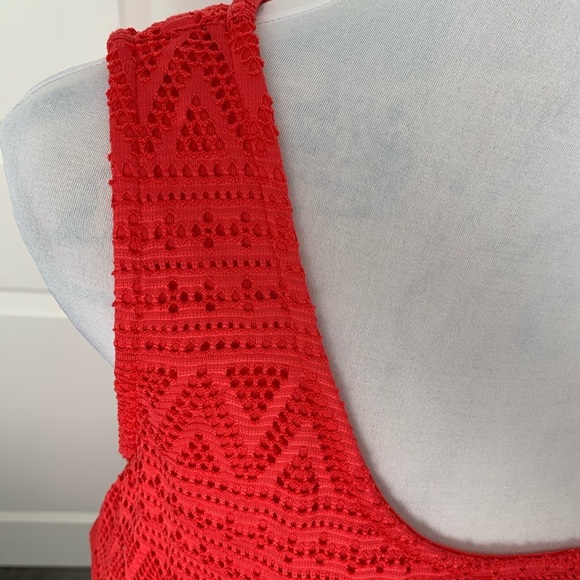 2X Faded Glory Laser Cut Watermelon Pink Dress - Picture 2 of 4